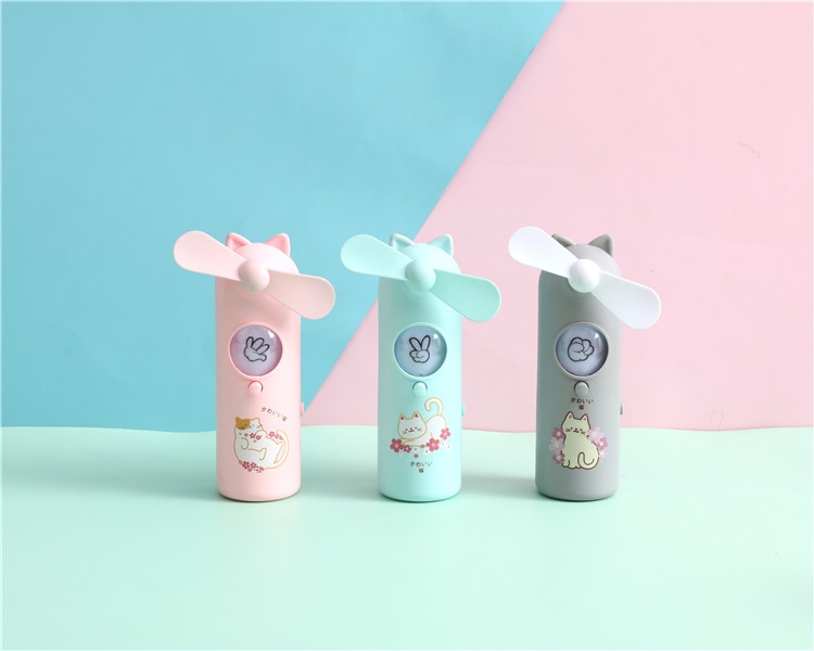 Quạt Mini Cầm Tay Họa Tiết Dễ Thương Nhiều Màu Sắc
