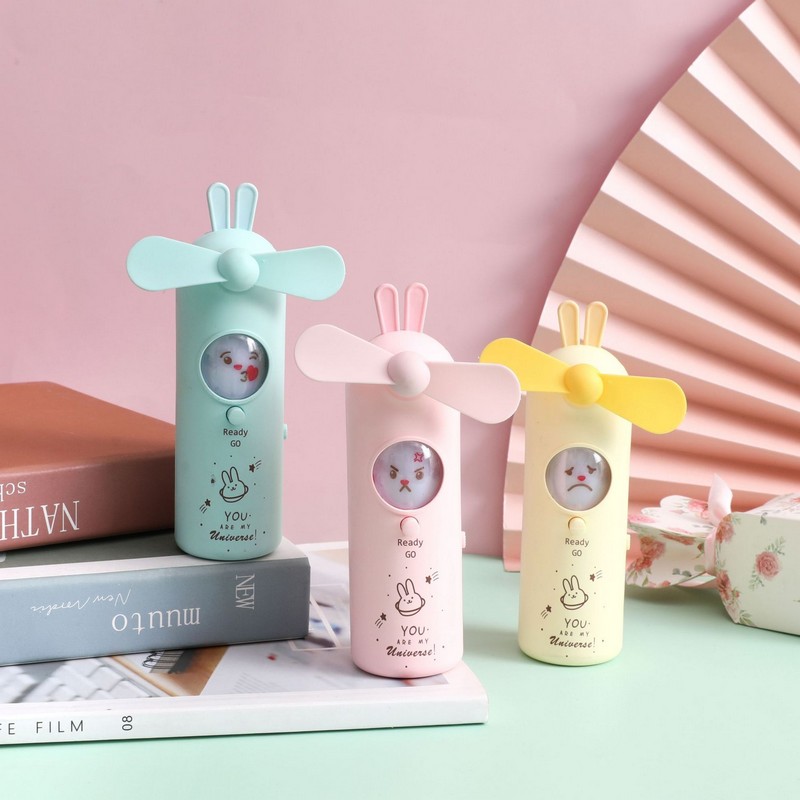 Quạt Mini Cầm Tay Họa Tiết Dễ Thương Nhiều Màu Sắc