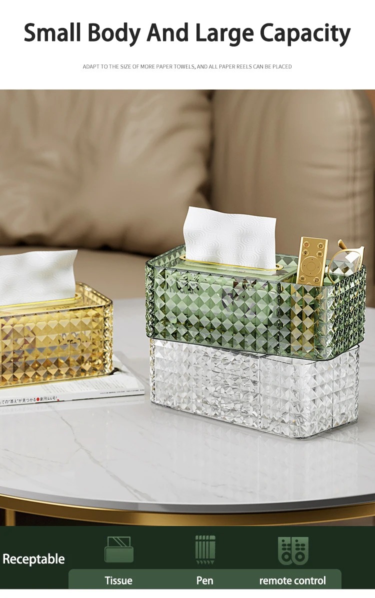 Hộp Khăn Kim Cương Có Khay Đựng Vật Dụng Hộp Khăn Kim Cương Có Khay Đựng Vật Dụng