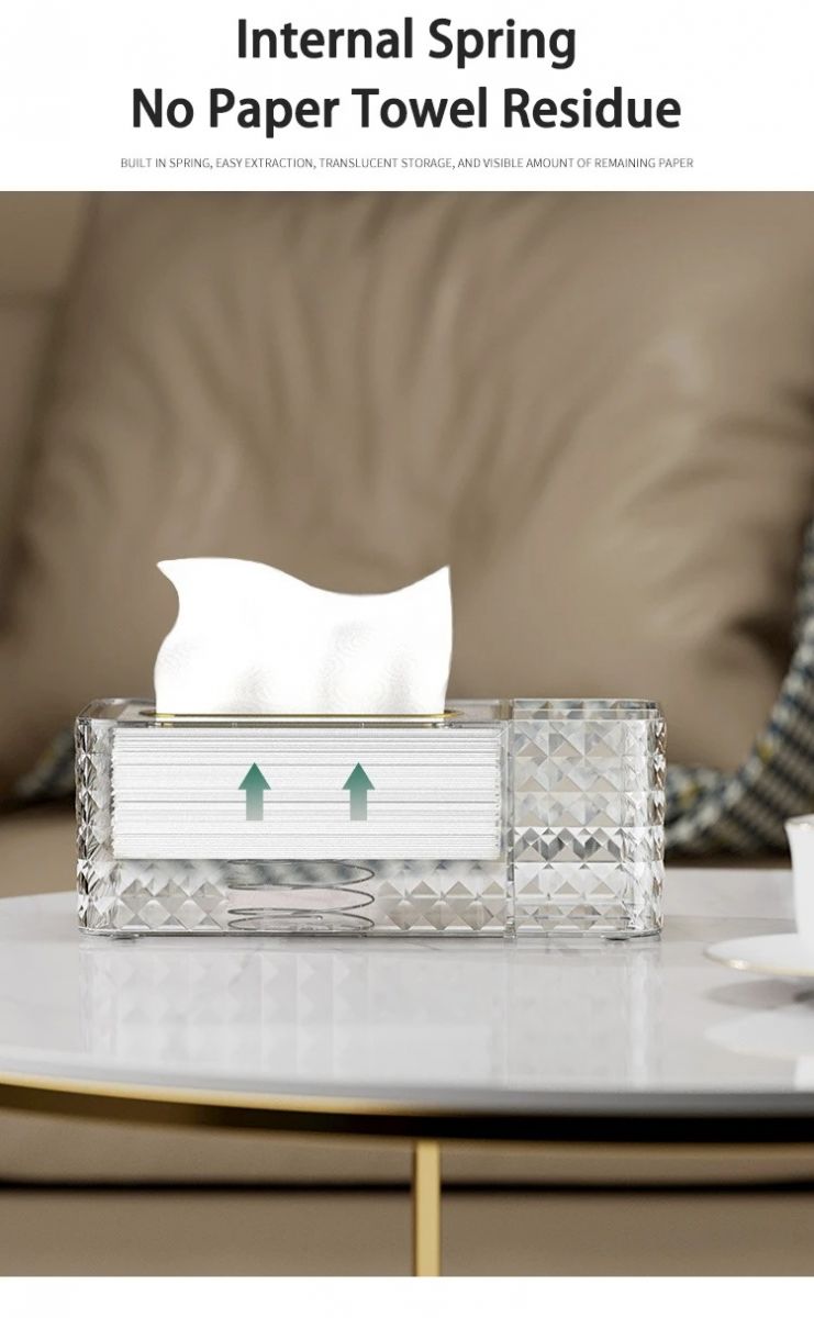 Hộp Khăn Kim Cương Có Khay Đựng Vật Dụng Hộp Khăn Kim Cương Có Khay Đựng Vật Dụng