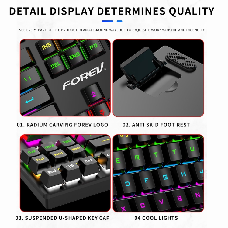 Bàn Phím Cơ Có Dây Cao Cấp Forev Fv-Q301 Bàn Phím Cơ Có Dây Cao Cấp Forev Fv-Q301