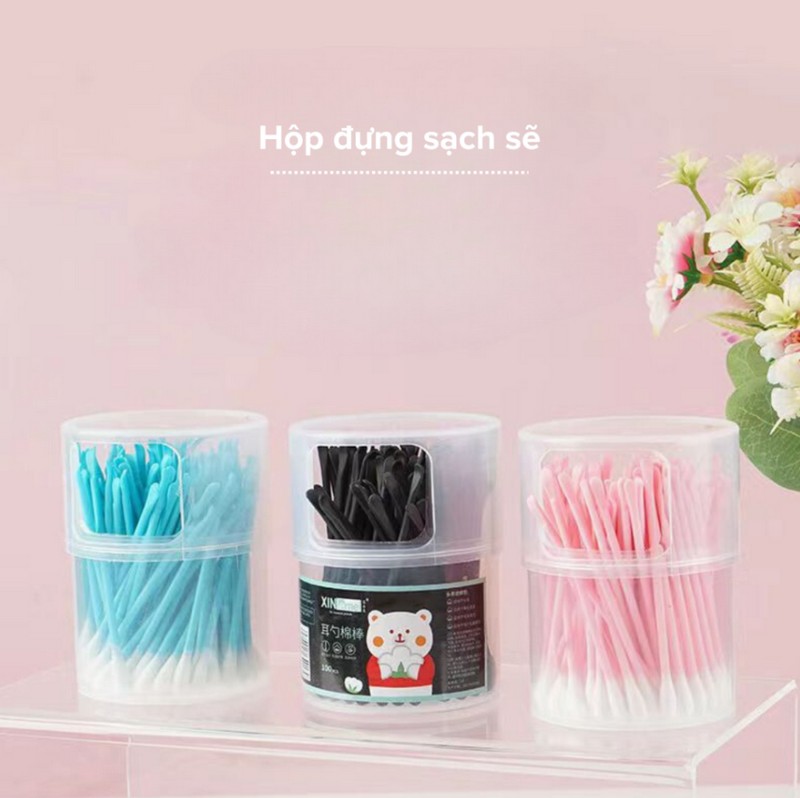 Hộp 100 Bông Tăm Có Đầu Lấy Ráy Tai Tiện Dụng Hộp 100 Bông Tăm Có Đầu Lấy Ráy Tai Tiện Dụng