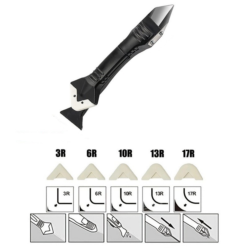 Dụng Cụ Làm Sạch Và Vuốt Keo Silicone Đa Năng 3 Trong 1 Đầu Kim Loại Dụng Cụ Làm Sạch Và Vuốt Keo Silicone Đa Năng 3 Trong 1 Đầu Kim Loại