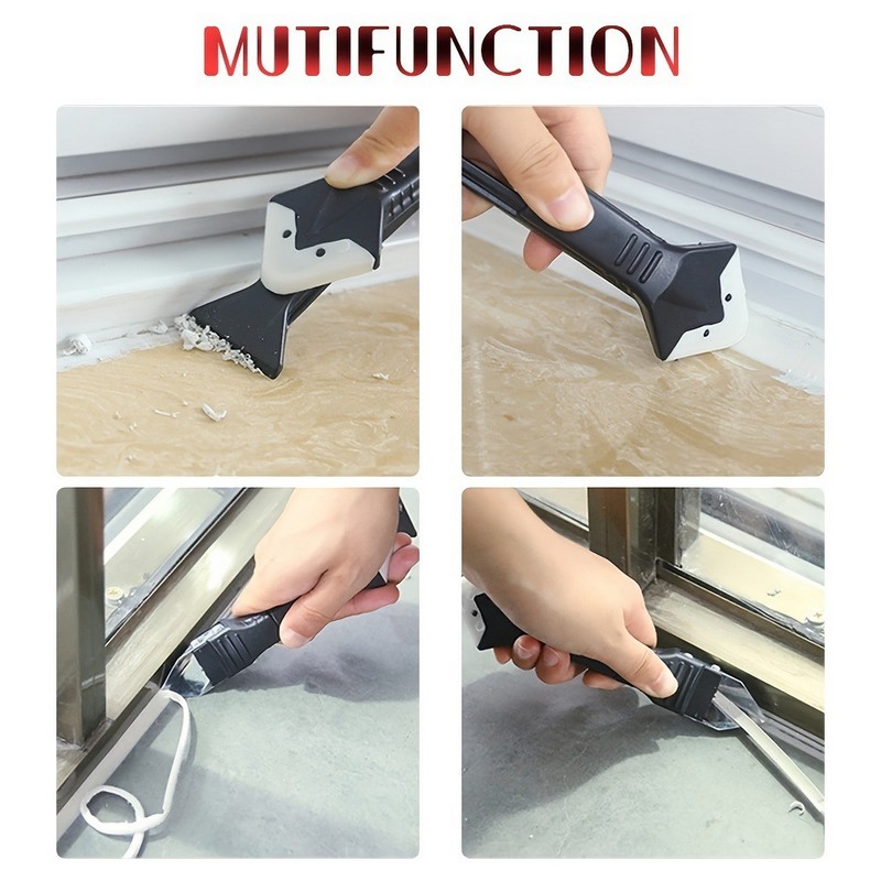 Dụng Cụ Làm Sạch Và Vuốt Keo Silicone Đa Năng 3 Trong 1 Đầu Kim Loại Dụng Cụ Làm Sạch Và Vuốt Keo Silicone Đa Năng 3 Trong 1 Đầu Kim Loại