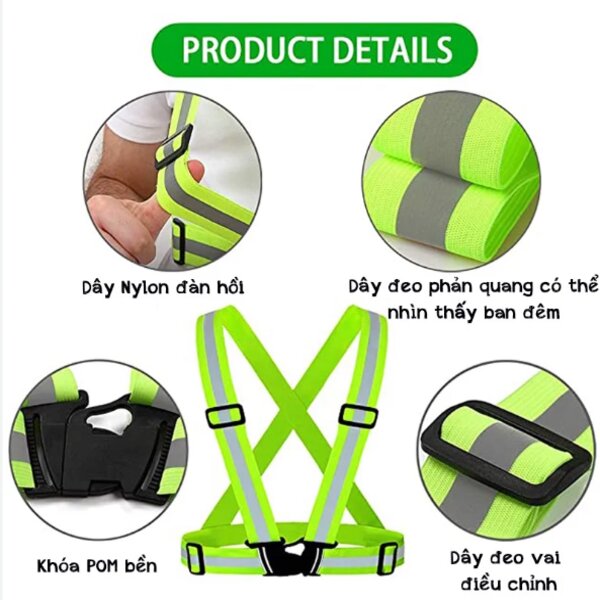 Áo Dây Phản Quang Bảo Hộ Lao Động Với Dây Thun Đàn Hồi