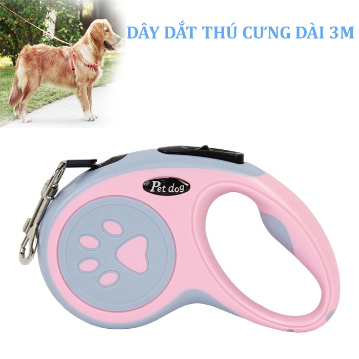 Dây Dắt Thú Cưng Dài 3M Có Thể Co Rút Tự Động Dây Dắt Thú Cưng Dài 3M Có Thể Co Rút Tự Động