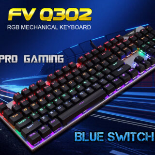 Bộ Bàn Phím Và Chuột Cơ Forev Fv-Q302 Cao Cấp 18 Chế Độ Led Có Phím Số
