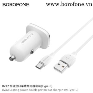 Bộ Sạc Borofone Bz12 2 Cổng Usb Trên Ô Tô Cổng Type-C 2.4A
