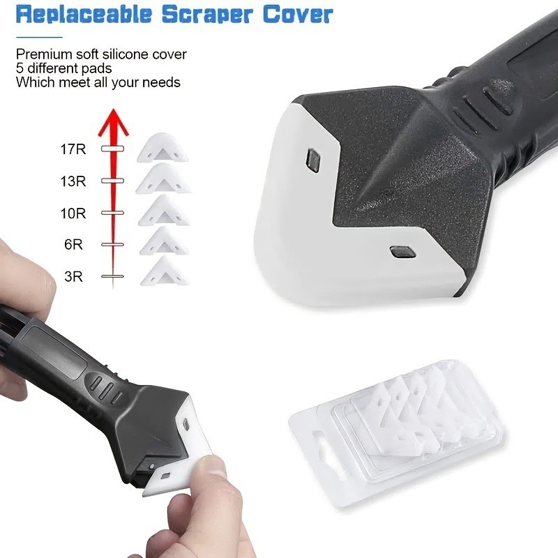Dụng Cụ Làm Sạch Và Vuốt Keo Silicone Đa Năng 3 Trong 1 Đầu Kim Loại Dụng Cụ Làm Sạch Và Vuốt Keo Silicone Đa Năng 3 Trong 1 Đầu Kim Loại