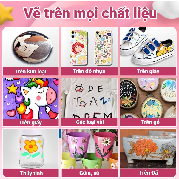 Bút Màu Dạ Marker Acrylic Chống Nước Kèm Hộp Nhựa Bút Màu Dạ Marker Acrylic Chống Nước Kèm Hộp Nhựa