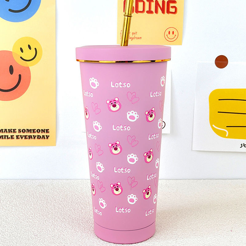 Ly Giữ Nhiệt Inox Hình Gấu Losto 750Ml Kèm Ống Hút Inox Ly Giữ Nhiệt Inox Hình Gấu Losto 750Ml Kèm Ống Hút Inox