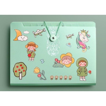 Túi Đựng Tài Liệu Hồ Sơ, File Đựng Tài Liệu 5 Ngăn Họa Tiết Ngộ Nghĩnh Xinh Xắn