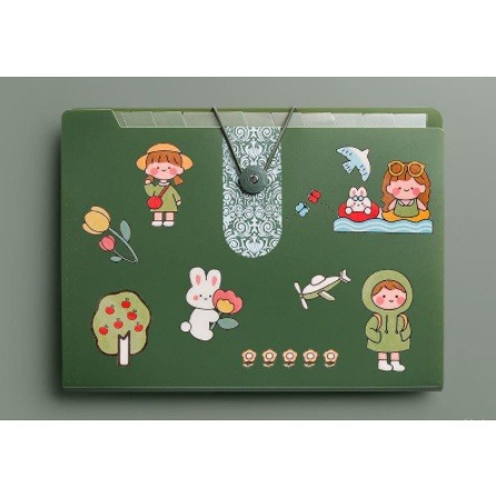 Túi Đựng Tài Liệu Hồ Sơ, File Đựng Tài Liệu 5 Ngăn Họa Tiết Ngộ Nghĩnh Xinh Xắn