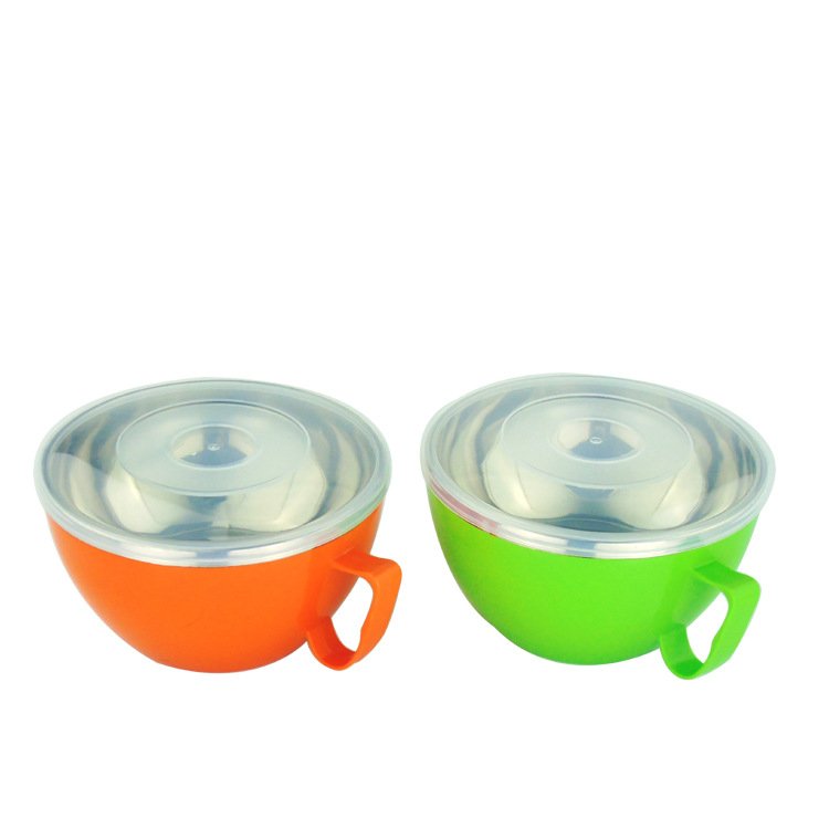 Tô Inox 2 Lớp Hàn Quốc 900Ml Có Nắp Đậy Giữ Nhiệt Ăn Mì, Đựng Cơm Văn Phòng, Rau Củ Quả Đa Năng