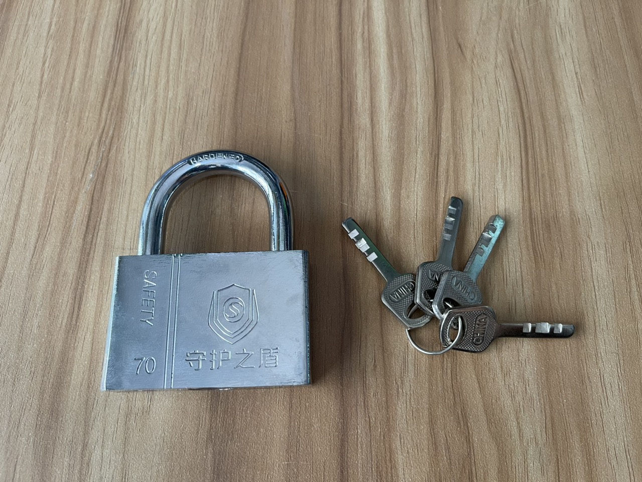 Ổ Khoá Safety Thép Không Gỉ 70Mm Cao Cấp Kèm 4 Chìa Khóa Siêu Bền