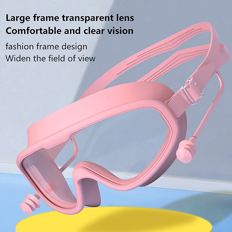 Kính Bơi Chống Sương Mù Có Nụt Bịt Tai Nhiều Màu