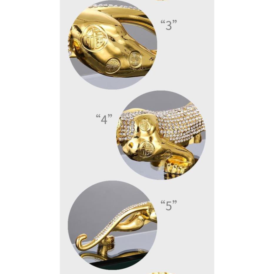 Lọ Đựng Nước Hoa Trang Trí Xe Hơi Đính Đá Hình Con Báo 19.5X5.5X5.5Cm
