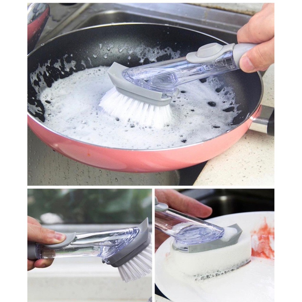 Cây Cọ Chà Rửa Xoong 2In1 Có Chổ Đựng Xà Phòng Cây Cọ Chà Rửa Xoong 2In1 Có Chổ Đựng Xà Phòng