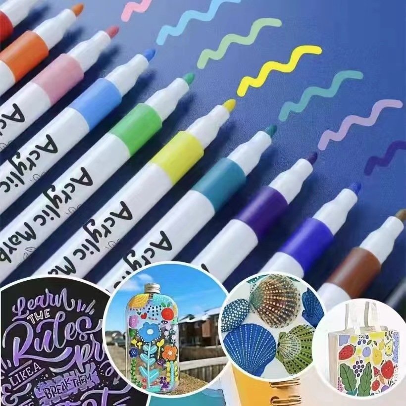 Bộ 60 Bút Màu Acrylic Marker Chống Nước Hộp Nhựa