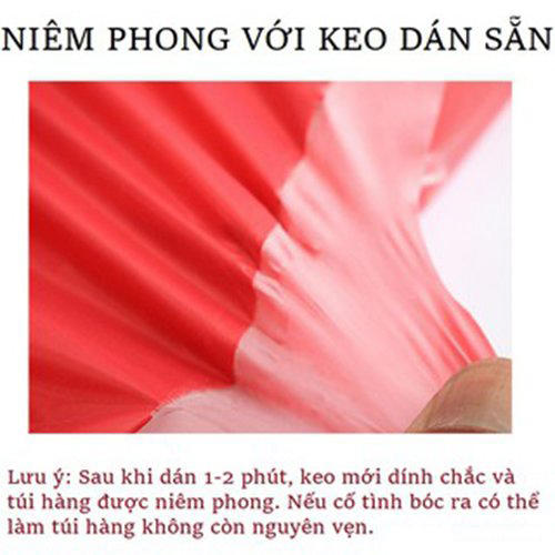 Bộ 100 Túi Nylon Đen Đóng Hàng Niêm Phong Có Keo Dán Miệng 32x45cm