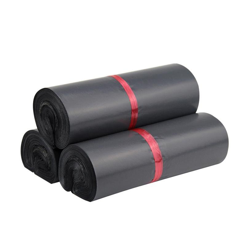 Bộ 100 Túi Nylon Đen Đóng Hàng Niêm Phong Có Keo Dán Miệng 32x45cm