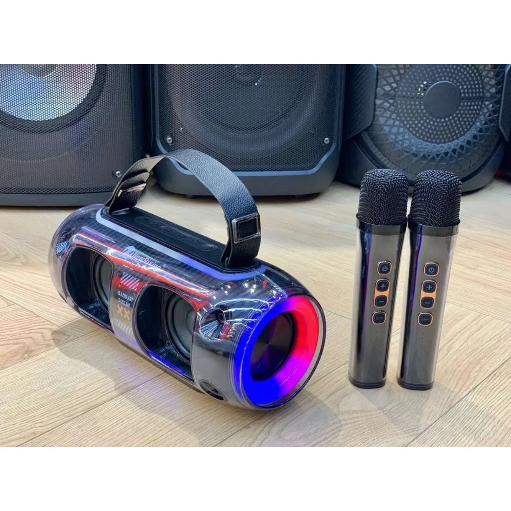 Loa Bluetooth Karaoke Nr8806W Kèm 2 Micro Không Dây Âm Bass Mạnh Mẽ Đèn Led Đổi Màu