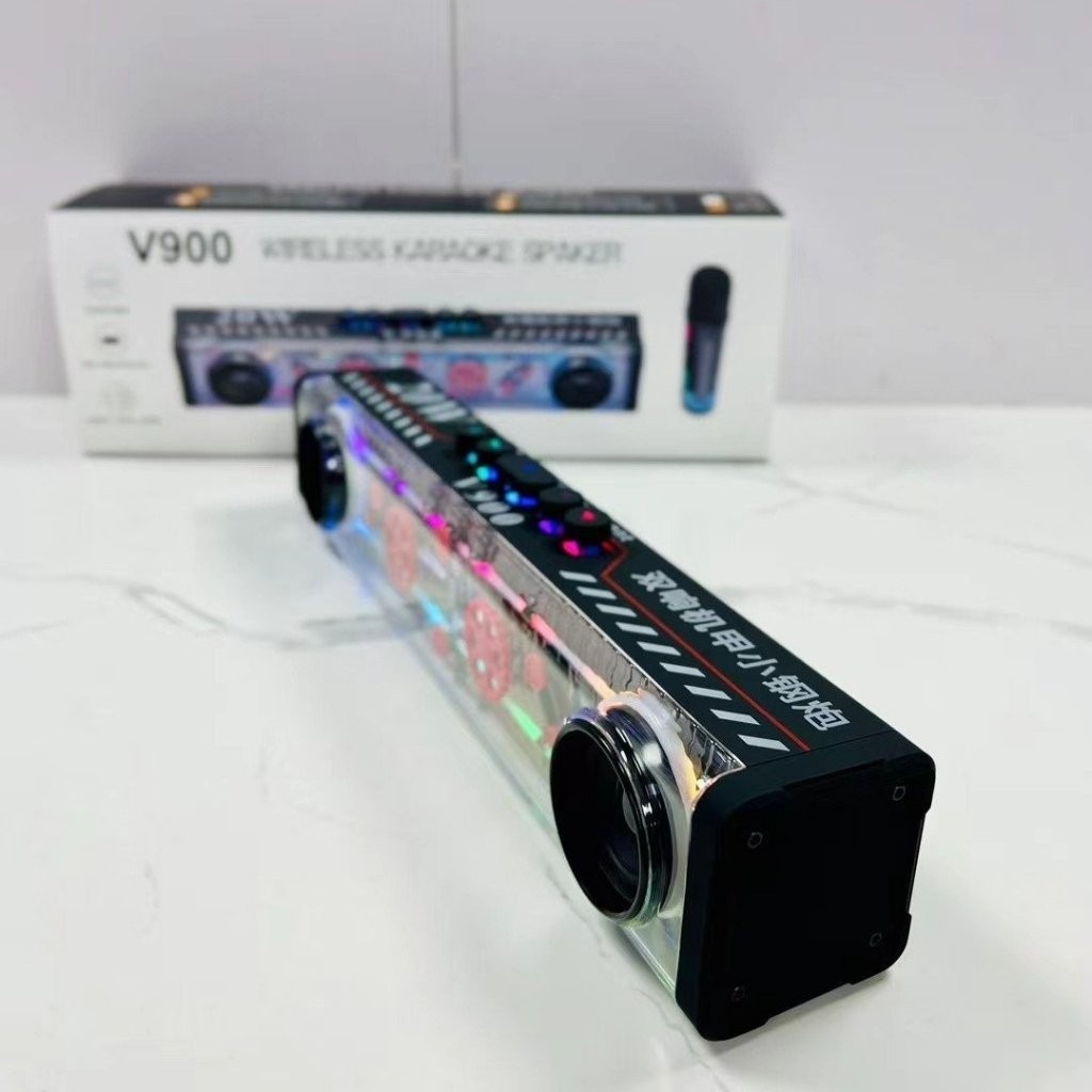 Loa Karaoke Bluetooth Led V900 Công Suất 20W Bluetooth 5.3 Nghe Nhạc, Karaoke Giải Trí, Decor