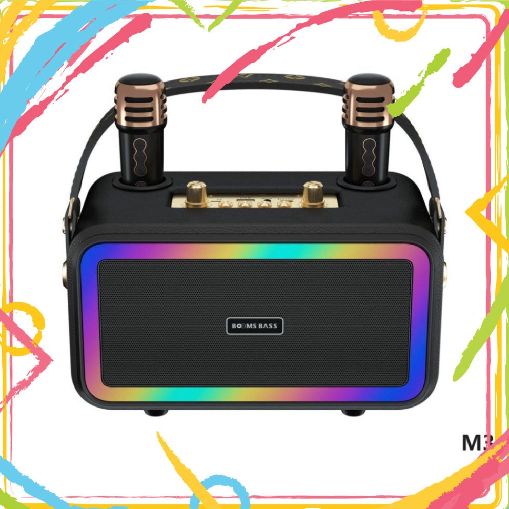 Loa Bluetooth Booms Bass M3201 Sang Trọng Công Suất Lớn Bass Cực Căng Kèm 2 Micro