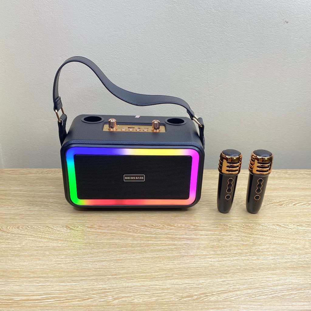 Loa Bluetooth Booms Bass M3201 Sang Trọng Công Suất Lớn Bass Cực Căng Kèm 2 Micro