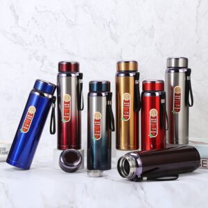 Bình Giữ Nhiệt Inox 316 Cao Cấp 1000Ml Có Dây Treo Và Khay Lọc 30X8Cm