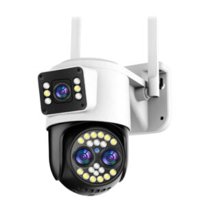 Camera Yoosee 3 Mắt, 3 Màn Hình Ptz R3 8Mpx Có Cổng Lan, Có Đèn, Đàm Thoại, Ban Đêm Có Màu Xoay 360 Độ