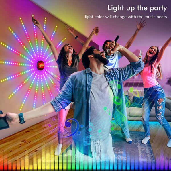 Đèn Led Pháo Hoa Dán Tường 10 Tia 50cm Có Remote,Kết Nối Bluetooth Nguồn USB