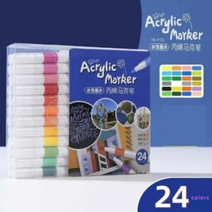 Hộp 24 Màu Acrylic Marker Chống Nước Vẽ Trên Mọi Chất Liệu 14Cm