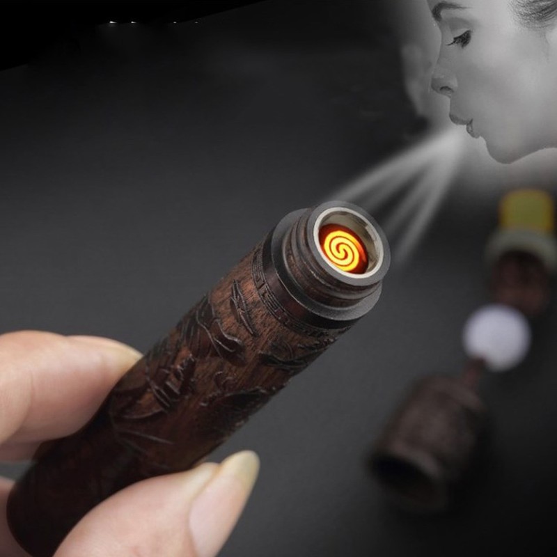 Bật Lửa Sạc Usb Bằng Gỗ