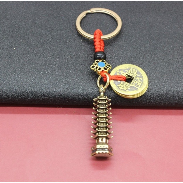 Móc Khoá Phong Thuỷ Hình Tháp Văn Xương Thời Trang