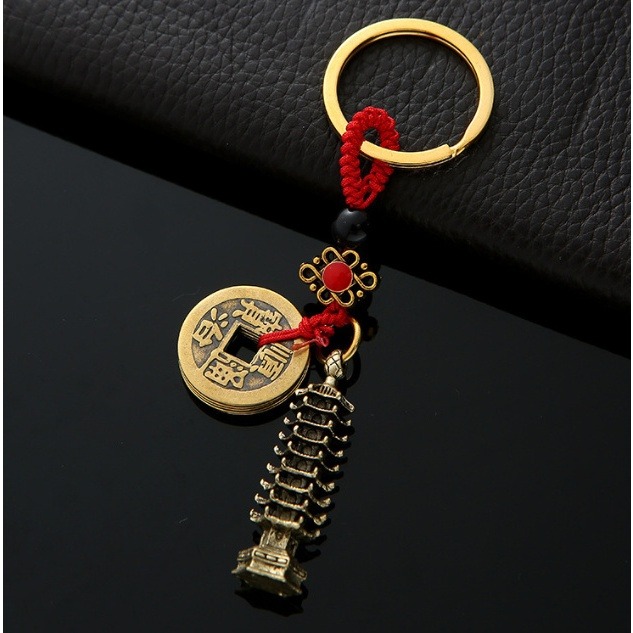 Móc Khoá Phong Thuỷ Hình Tháp Văn Xương Thời Trang