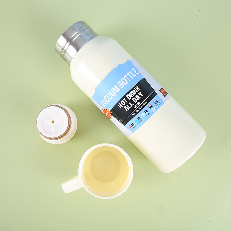 Bộ Bình Giữ Nhiệt 500Ml Tặng Kèm 2 Cốc Nhiều Màu Dễ Thương