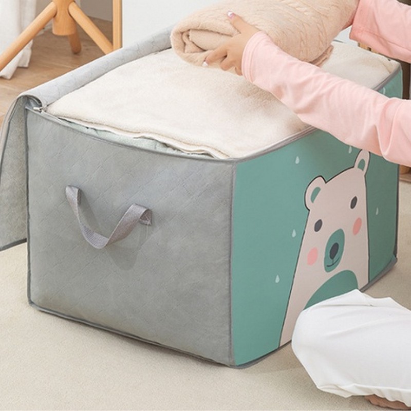 Túi Vải Hình Gấu Đựng Quần Áo Chăn Màn, Gối Mền Đa Năng Gấp Gọn