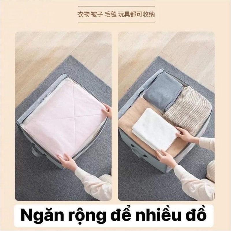 Túi Vải Hình Gấu Đựng Quần Áo Chăn Màn, Gối Mền Đa Năng Gấp Gọn