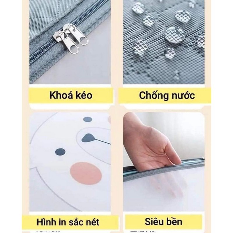 Túi Vải Hình Gấu Đựng Quần Áo Chăn Màn, Gối Mền Đa Năng Gấp Gọn