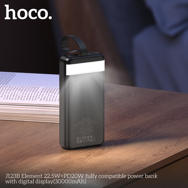 Pin Sạc Dự Phòng J123B Element Màn Hình Kỹ Thuật Số 30000Mah