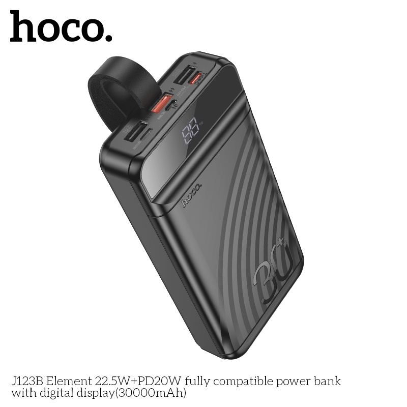 Pin Sạc Dự Phòng J123B Element Màn Hình Kỹ Thuật Số 30000Mah