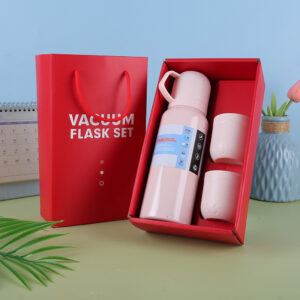 Bộ Bình Giữ Nhiệt  Inox 304 Tặng Kèm 2 Cốc Nhiều Màu Dễ Thương Có Hộp Sang Trọng