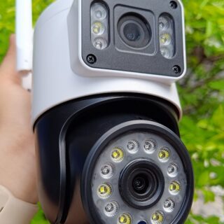Camera Yoosee Wifi 2 Mắt Ngoài Trời 16 Led Q16D Xem 2 Màn Hình Cùng Lúc 8.0Mpx Chống Nước Ip66 Hồng Ngoại Ban Đêm Có Màu 19X14Cm