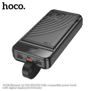 Pin Sạc Dự Phòng Hoco J123B Element Màn Hình Kỹ Thuật Số 30000Mah 22.5W + Pd20W Qc3.0 Cao Cấp