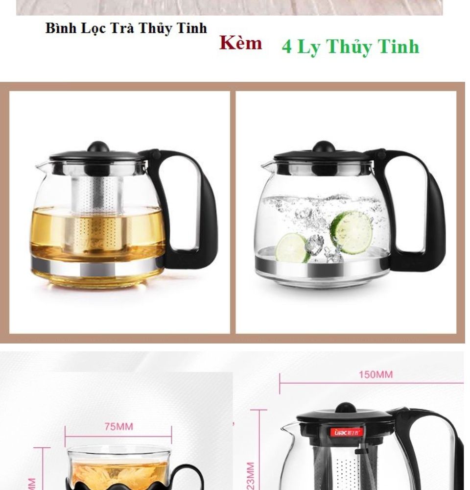 Bộ Bình Trà Kèm 4 Ly Simbada Cao Cấp