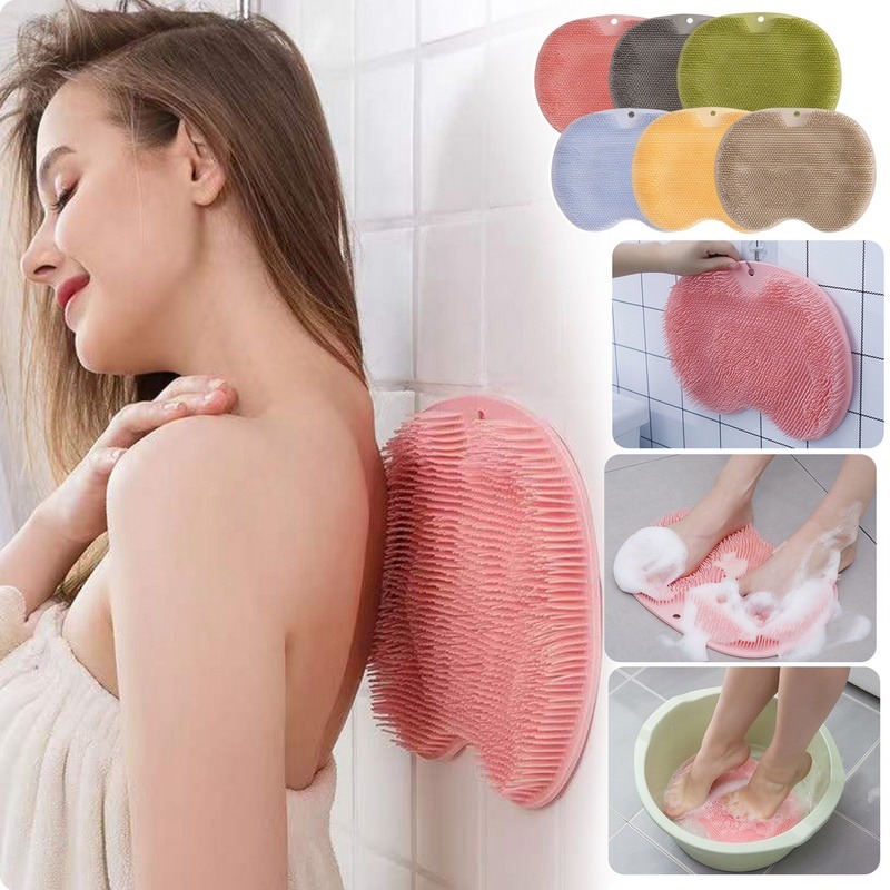 Bàn Chải Silicone Chà Lưng Massage Chân Chống Trượt Đa Năng