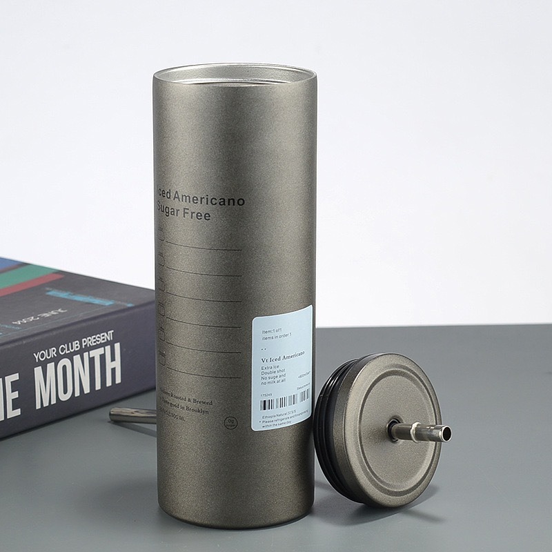 Ly Giữ Nhiệt Iced Americano Inox 304 Dáng Cao Kèm Ống Hút Ly Giữ Nhiệt Iced Americano Inox 304 Dáng Cao Kèm Ống Hút