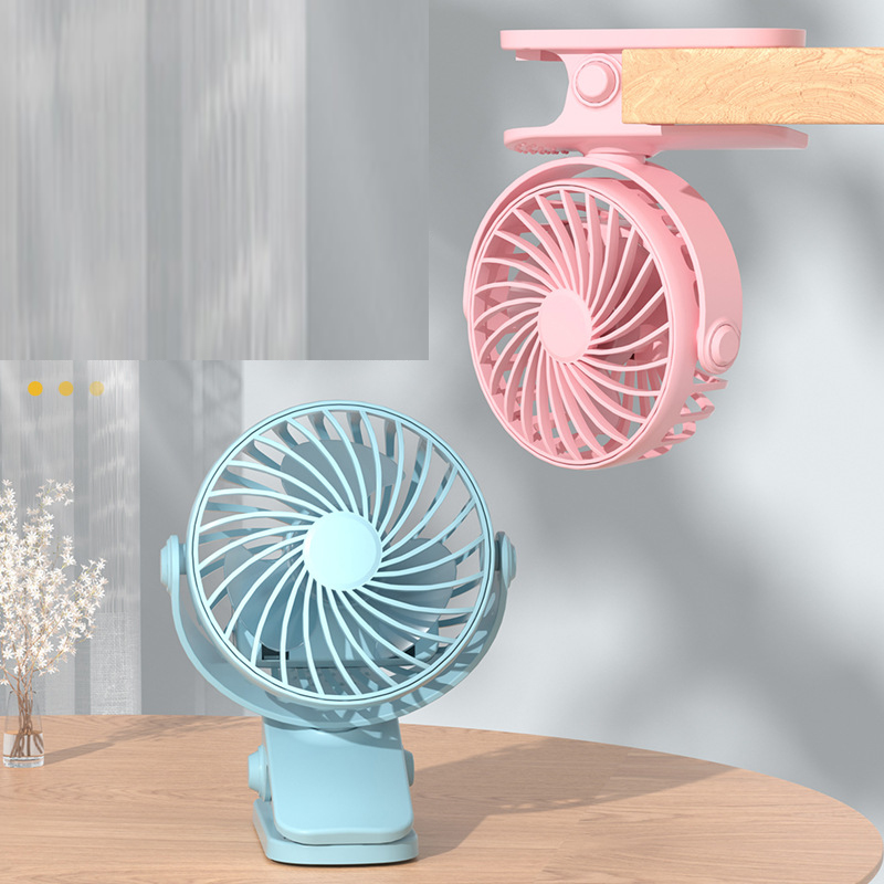 Quạt Tích Điện Mini Để Bàn Đa Năng Độ Ồn Thấp, 3 Mức Gió