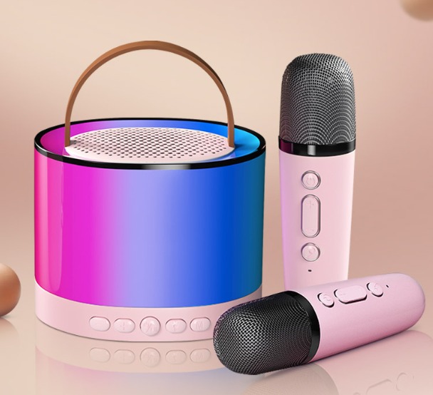 Loa Karaoke Bluetooth Mini Đổi Màu K52 Kèm 2 Mic